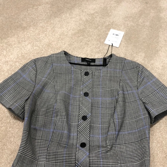 💸⬇️ Theory gray plaid dress with buttons. NWT - Picture 5 of 7